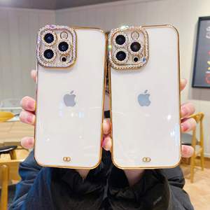 Funda de tpu suave con marco de diamante para teléfono móvil, carcasa trasera para móvil, para <span class=keywords><strong>oppo</strong></span> <span class=keywords><strong>reno4</strong></span>, vivo y21 - Product Image 2