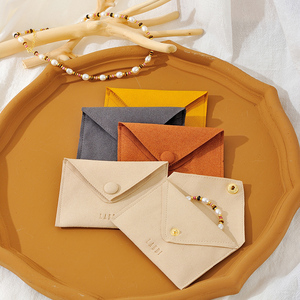 Factory Direct <b>Envelope</b> Bags Custom Muslin <b>Envelope</b> Jewelry Pouch with Button - Product Image 2