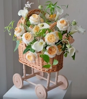 Poussette Willow pour bébé avec poignée, panier à fleurs, décoration florale multifonctionnelle pour mariage, décoration moderne pour la maison