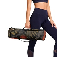 Sac de transport pour tapis de yoga et de Pilates OEM à imprimé volcan hawaïen, avec fermeture éclair et bandoulière réglable