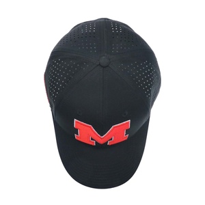 Casquette de baseball personnalisée pour homme à 6 panneaux, unie, perforations laser, tissu imperméable, ajustable et respirante - Product Image 5