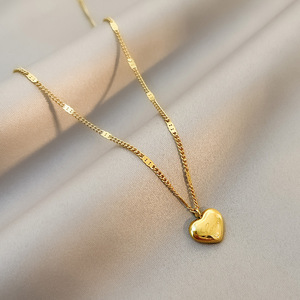 Saint Valentin amour épissage titane acier <span class=keywords><strong>ne</strong></span> se décolore <span class=keywords><strong>pas</strong></span> nouveau coeur plaqué or 18K femmes colliers - Product Image 5