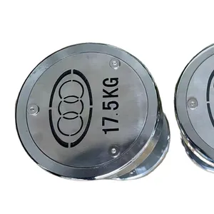 Luxo e high-end logotipo personalizável KG LB galvanizado haltere barbell peças 304 aço inoxidável haltere barbell peças