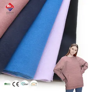 China factory supply 60% polyester 40% cotton knit brushed TC terry fabric for women coat garment