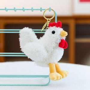 Belo Tempo Nieuwe Aankomst Legkip Pluche Speelgoed Hangertje Creatief Mollig Dier Knijp Speelgoed Stressverlichting Sleutelhanger - Product Image 4