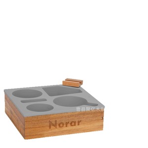 Norar Solid Wood Desktop Storage Tray With Silicone Cup <b>Holder</b> For Coffee Snacks Remote <b>Control</b> Organizing Living Room Use - Product Image 2