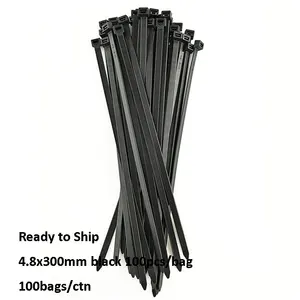 300mm UV Black 50 lbs 8 Inch Custom Logo Self Locking Nylon 66 Kabelbinder Cable Zip Tie