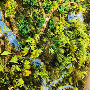 Mur végétal artificiel, mur vert pour l'aménagement paysager commercial, décoration murale suspendue en plastique, simulation de verdure - Product Image 1