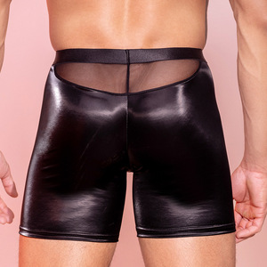 Nuovo <span class=keywords><strong>Boxer</strong></span> Sexy da <span class=keywords><strong>uomo</strong></span> Sexy in finta pelle traspirante slip Night club Shorts sottile aderente biancheria intima 3254 - Product Image 3
