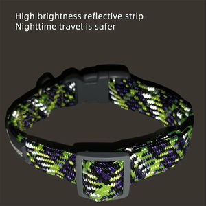 Kerah anak anjing dapat diatur, sedang besar untuk cincin Choker anjing tahan lama reflektif nilon hewan peliharaan kerah kucing bernapas Bulldog Harness - Product Image 4