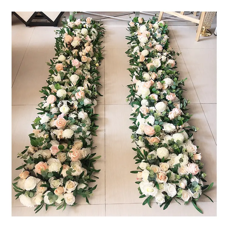 GIGA lüks çiçek tasarım 2M * 40CM uzun masa koşucular düğün çiçek koridor koşucu