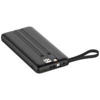Batterie externe portable 10000 mAh à charge rapide, avec trois câbles intégrés, interface d'entrée USB 20W pour téléphones mobiles – Meilleure vente