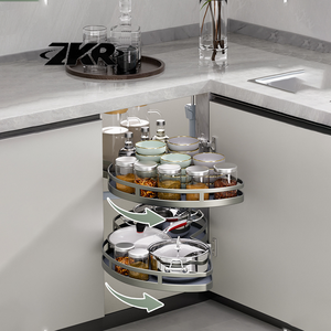 <span class=keywords><strong>ZKR</strong></span> Especial para Espacios Estrechos en Gabinetes de Cocina, Cesta Extraíble para Almacenamiento, Soporte para Frascos de Condimentos, Acero Inoxidable Resistente, Ahorro de Espacio - Product Image 1