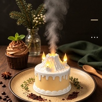 Humidificateur Gâteau des Vœux pour Cadeau de Fêtes 280ml USB, Humidificateur d'Air Portable avec Lumière Ambiante 7 Couleurs, Certifié CE Rohs Fcc