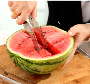 Coupeur de pastèque de melon de fruit en métal d'acier inoxydable sûr moderne - Product Image 6