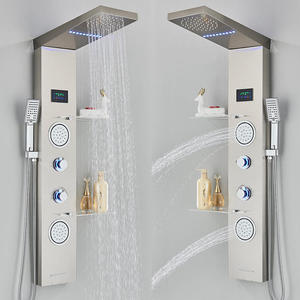 Luxury Single-Handle Wall-Mounted Stainless Steel Waterfall <strong>Shower</strong> <strong>Plate</strong> Multi-Function Rain Spray Pattern for Hotels Ceramic - Product Image 2