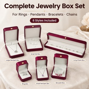 Caja de Regalo de Joyería de Alta Gama, Caja de Viaje de Cuero Hecha a Mano, Caja de Joyería con Logotipo Personalizado, Juego de Cajas para Anillos para Joyería - Product Image 3
