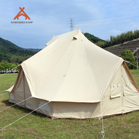 Tente cloche imperméable de luxe en toile Oxford verte Kawagebo Kamp (KK) pour glamping extérieur, montage facile, 5m, modèle Emperor Wall
