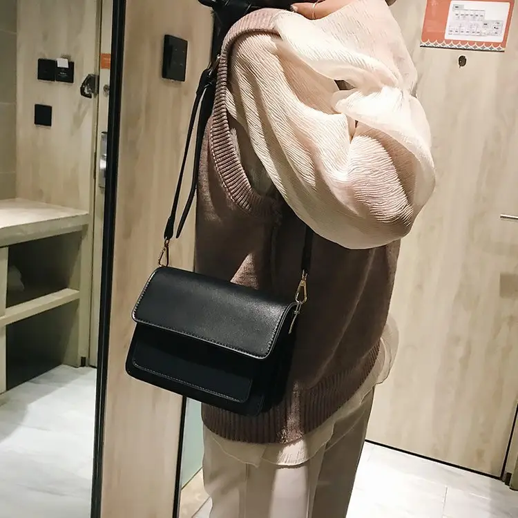 Sac pour femmes nouvelle mode coréenne rétro petit sac carré ins Hong Kong Style un sac à bandoulière à bandoulière