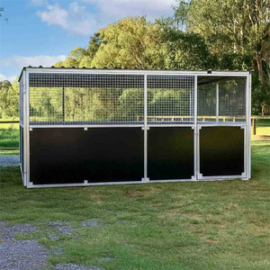 Establos para Caballos de Metal Galvanizado en Caliente, 2.5 x 4 m, Establos Portátiles para Caballos al Aire Libre con Tubos de Acero y Techo de Bambú - Product Image 3