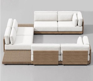 Haut <span class=keywords><strong>de</strong></span> gamme nordique <span class=keywords><strong>jardin</strong></span> solide teck Module canapé ensemble plage Villa canapé Table Resort mobilier d'extérieur - Product Image 1