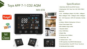 Tuya Không Dây Kết Nối Dữ Liệu Logger Tuya Mẫu Miễn Phí Di Động Carbon Dioxide Để Nhà Máy Oxy Airqino Co2 Detector Tường - Product Image 6