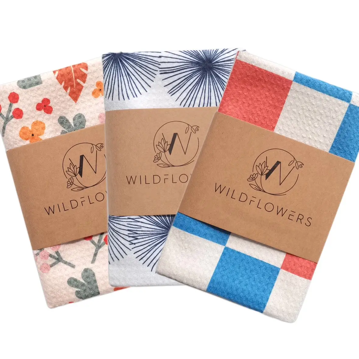 Custom Logo Printed Sublimation Waffle Weave Kitchen Towels 100% Polyester Tea Towel With paper sleeve