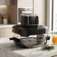 Friteuse à air en verre 1800W, capacité 4L+6L, contrôle numérique, électrique moderne sans huile pour usage domestique, garantie 1 an