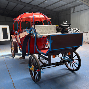 Charrette de princesse électrique en fer rouge en forme de cœur, personnalisée en usine, avec garniture bleue, pour mariages et sites touristiques S - Product Image 4