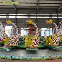Manège Stable Girafe en Fibre de Verre pour Enfants - Manèges Durables Intérieurs/Extérieurs pour Centres Commerciaux et Attractions Extérieures