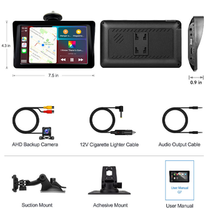 Autoradio portable sans fil 7 pouces avec écran GPS CarPlay Android Auto et caméra de recul - Product Image 6