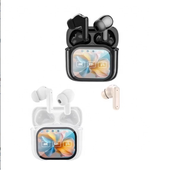 AI Open Ear Hook Wireless Sport Earbuds  5.4 Touch Screen LED Display Noise Cancelling Real Time Translator Headphones