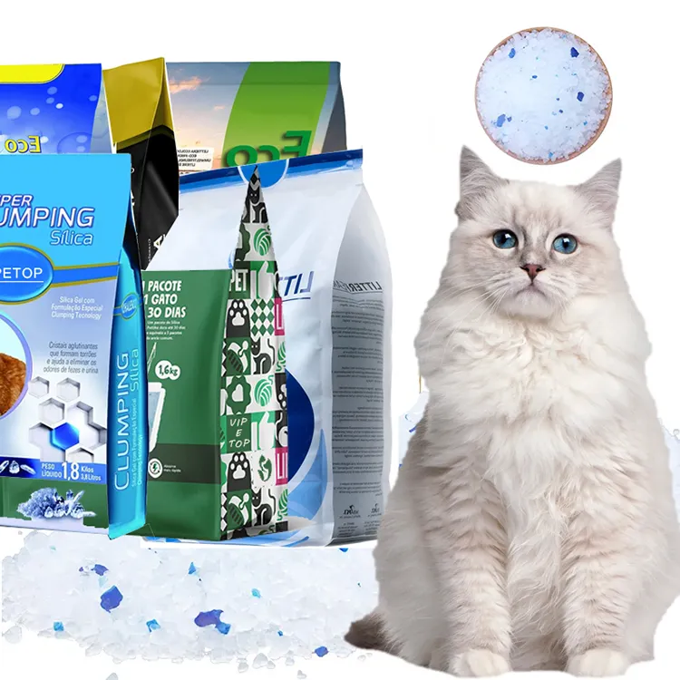 Litière pour chat en Gel de silice, haute qualité, en silicone hautement absorbant, en cristal, sable pour chat