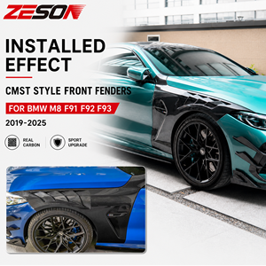 Ailes avant ventilées style CMST en fibre de carbone véritable pour BMW M8 F91 F92 F93 Coupé Cabriolet Gran Coupé Brillant 2 pièces 2019+ - Product Image 2