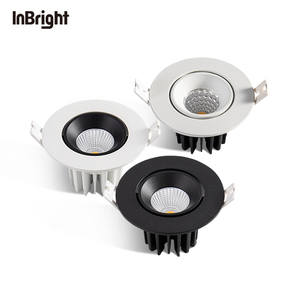 Moderna Lámpara <span class=keywords><strong>LED</strong></span> Empotrada en el <span class=keywords><strong>Techo</strong></span>, de Aluminio, Antideslumbrante, Ajustable, de 8w, en Blanco y Negro, para Hoteles - Product Image 2