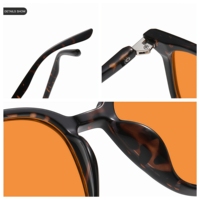 Gafas de Sol Unisex con Marco Metálico Ultraligero Estilo Ojo de Gato, Lentes Anti-luz Azul, Protección UV, en Naranja, Rojo y Amarillo