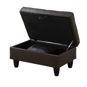 Convertible Leather Storage Square Sectional <b>Sleeper</b> <b>Sofa</b> Set for Living Room Apartment Hotel or Villa Leather Material - Product Image 5