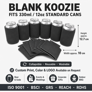 Manchon isotherme en néoprène pour canettes, personnalisable avec logo imprimé, promotionnel, pour pique-nique, bière, soda et autres boissons - Product Image 5