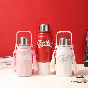 Ceffoo Stainless Steel Vacuum <b>Flask</b> Round Thermal Insulated Bottle With Rope Retro Design For Travel - Product Image 1