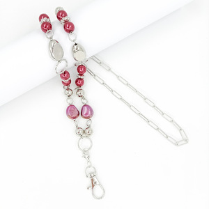 Chaîne de téléphone <span class=keywords><strong>portable</strong></span> <span class=keywords><strong>en</strong></span> verre et perles baroques de couleur nouvelle 2022, style vintage, bouton facile à tirer, badge <span class=keywords><strong>collier</strong></span> - Product Image 2