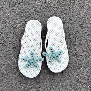 Sandalias Flip-Flop con Estampado de Estrellas de Mar y Puntos para Mujer, Antideslizantes, Casuales, para la Playa y Exteriores - Product Image 4