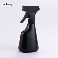 Bouteille plate en plastique PET pour pulvérisateur de nettoyage anti-buée, 350 ml, 450 ml, rechargeable, pompe à gâchette 28 mm, pulvérisation continue, sérigraphiée