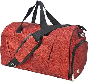Team School Red Shiny Custom Designers Sublimation Sports Cheerleader Cheerleading Majorette Glitter Travel Bag Cheer Backpack