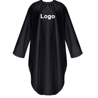 Capes de salon de coiffure, 1 pièce, étanche à l'eau, logo personnalisé, manches