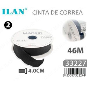 Nastro in Tessuto ILAN 4.0Cm 46M Nero Madrid Parigi Londra Tokyo Milano - Product Image 3
