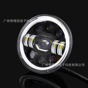 5.75-Inch <b>Round</b> <b>Led</b> Headlight For Jeep Wrangler Motorcycle Offroad Vehicle White And Yellow <b>Light</b> Ip68 12-24V - Product Image 2