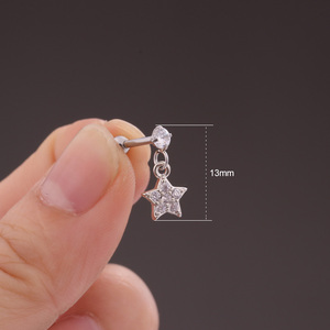 ต่างหูแบบห้อยรูปหัวใจประดับเพชร CZ ชุบเงิน ดีไซน์สวยหรู น้ำหนัก 20 กรัม ทำจากสแตนเลสสตีล เหมาะสำหรับงานแต่งงาน คลาสสิก ใส่ได้ทั้งชายและหญิง ใช้ได้กับรูหูแบบ Plug Tunnel Daith และ Forwarder <span class=keywords><strong>Helix</strong></span> - Product Image 6