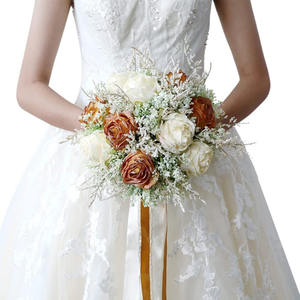 Bouquet de mariée artificiel coloré fait main pour cérémonie de mariage et demande en mariage - Product Image 1