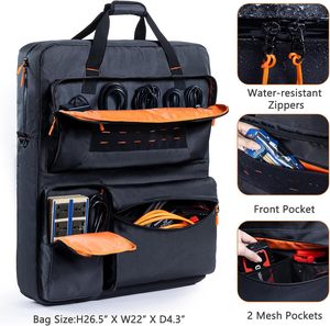 Sac de transport compatible avec les panneaux solaires <span class=keywords><strong>SolarSaga</strong></span> 100W 100X 200W, sac de rangement pour 2 panneaux solaires avec plusieurs poches - Product Image 2