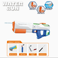 Pistolet à eau électrique 2-en-1 intégré manuel et automatique jouet auto-amorçant avec puissance de feu continue